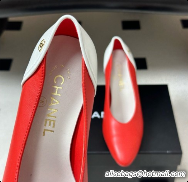 Popular Style Chanel Lambskin & Calfskin Pumps 8cm Heel G47474 Red 2026