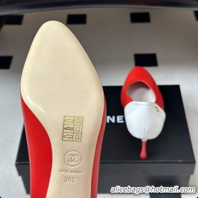 Popular Style Chanel Lambskin & Calfskin Pumps 8cm Heel G47474 Red 2026