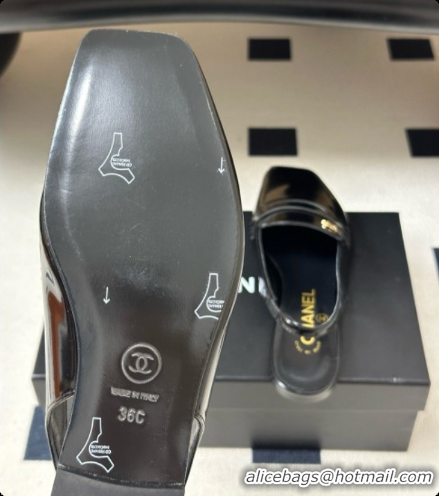 Stylish Chanel Shiny Calfskin Slingbacks G47491 Black 2026