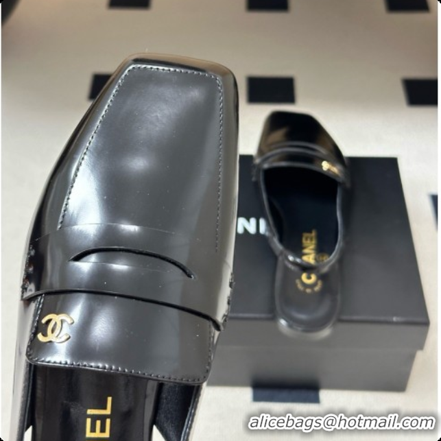 Stylish Chanel Shiny Calfskin Slingbacks G47491 Black 2026