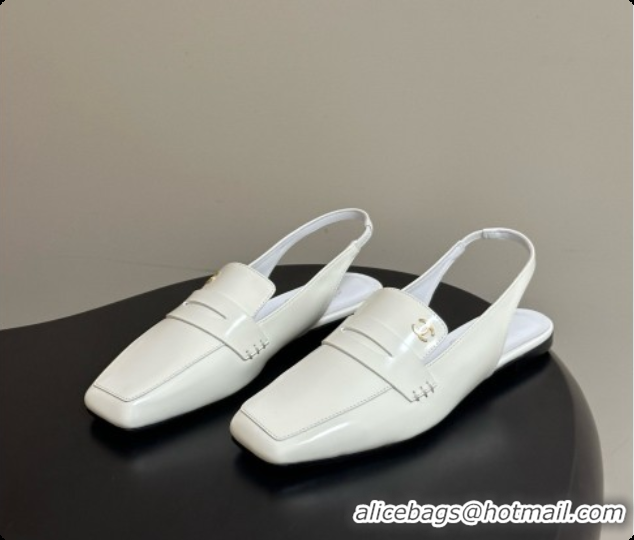 Sumptuous Chanel Shiny Calfskin Slingbacks G47491 White 2026