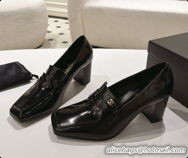 Good Product Chanel Shiny Calfskin Pumps 8cm Heel CH081722 Black 2026