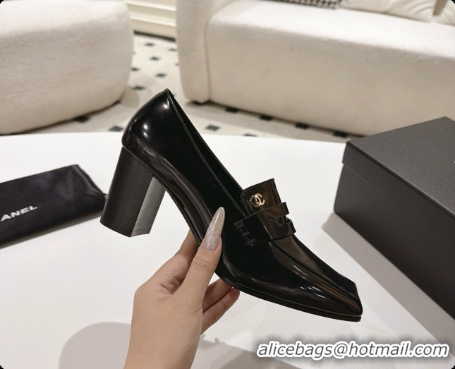 Good Product Chanel Shiny Calfskin Pumps 8cm Heel CH081722 Black 2026