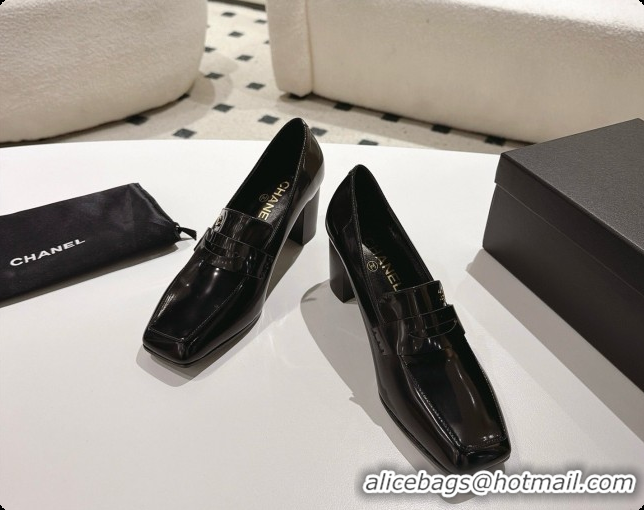 Good Product Chanel Shiny Calfskin Pumps 8cm Heel CH081722 Black 2026