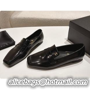 Purchase Chanel Shiny Calfskin Moccasins Loafers G47493 Black 2026