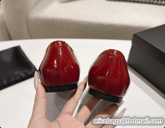 Shop Duplicate Chanel Shiny Calfskin Moccasins Loafers G47493 Burgundy 2026