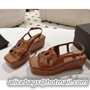 Top Grade Chanel Lambskin Sandals G47401 Dark Brown 2026