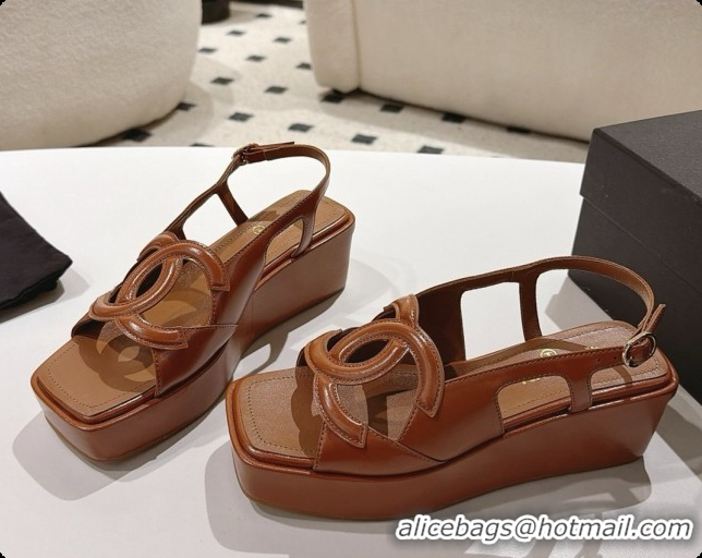 Top Grade Chanel Lambskin Sandals G47401 Dark Brown 2026