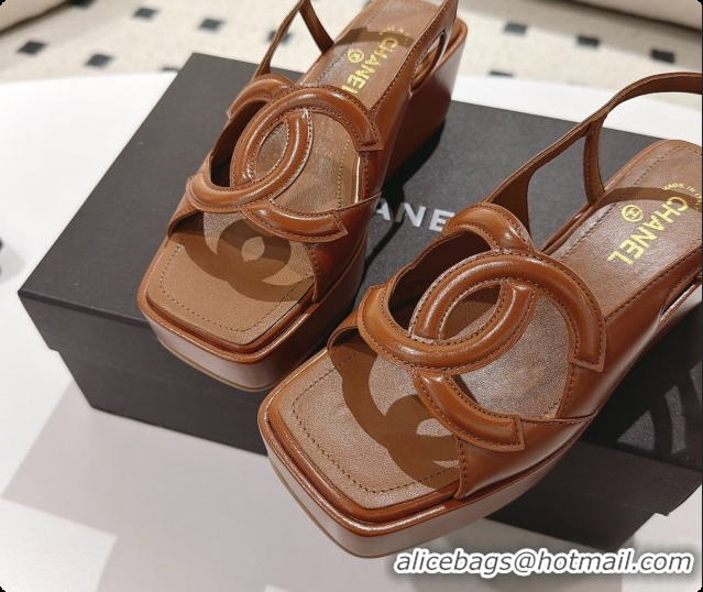 Top Grade Chanel Lambskin Sandals G47401 Dark Brown 2026