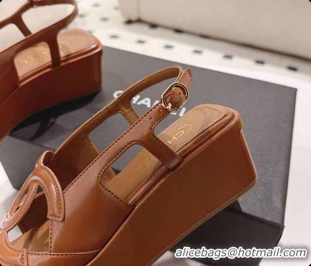 Top Grade Chanel Lambskin Sandals G47401 Dark Brown 2026