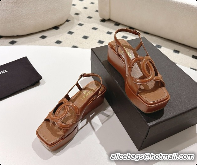 Top Grade Chanel Lambskin Sandals G47401 Dark Brown 2026