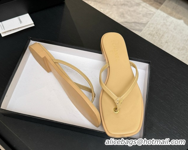 Buy New Cheap Chanel Goatskin Thongs Sandals G47319 Beige 2026