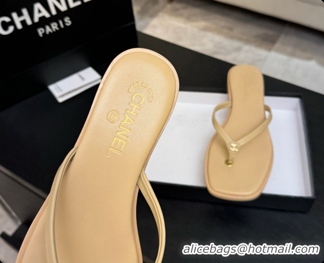 Buy New Cheap Chanel Goatskin Thongs Sandals G47319 Beige 2026