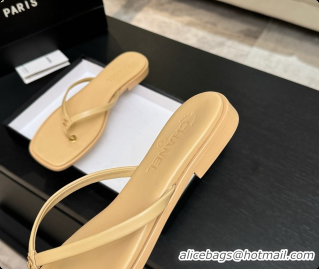 Buy New Cheap Chanel Goatskin Thongs Sandals G47319 Beige 2026