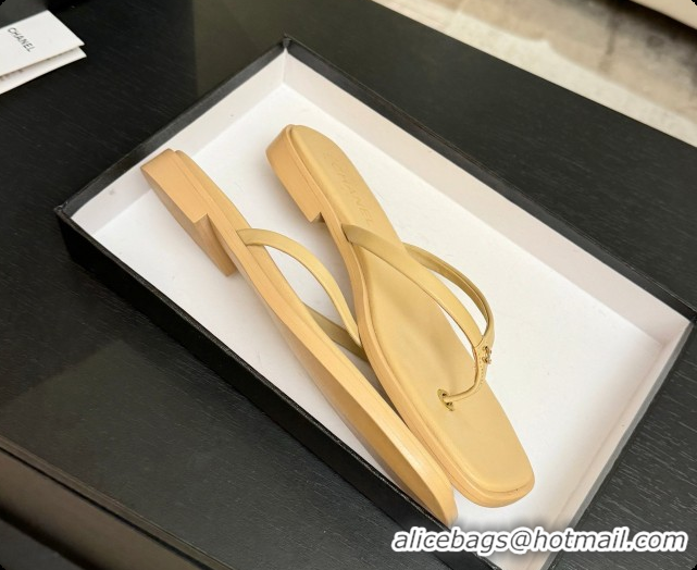 Buy New Cheap Chanel Goatskin Thongs Sandals G47319 Beige 2026