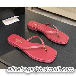 Most Popular Chanel Goatskin Thongs Sandals G47319 Burgundy 2026