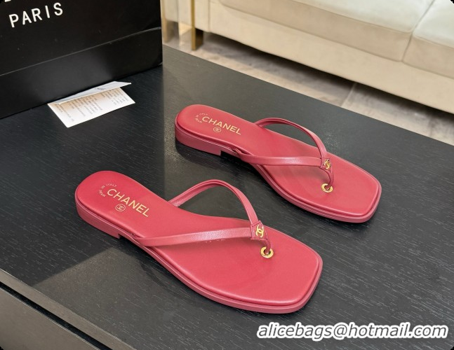 Most Popular Chanel Goatskin Thongs Sandals G47319 Burgundy 2026