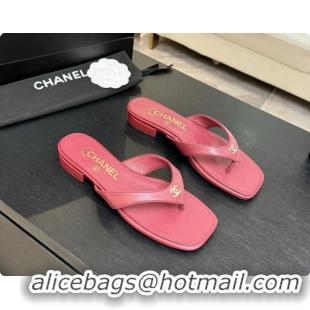 Best Grade Chanel Lambskin Thongs Sandals G47481 Burgundy 2026