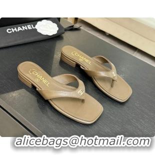 Good Looking Chanel Lambskin Thongs Sandals G47481 Khaki Green 2026