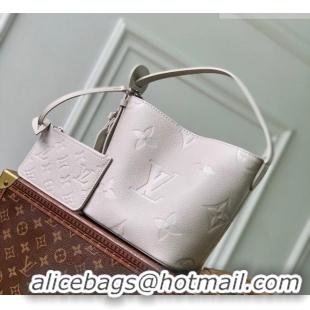 Famous Brand Louis Vuitton All In BB Bucket Bag in Monogram Empreinte Leather M28342 Grey 2026