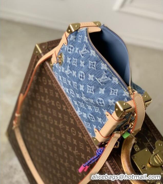 Modern Classic Louis Vuitton Side Trunk MM Bag in Monogram Denim GOTS Blue M27450 2026