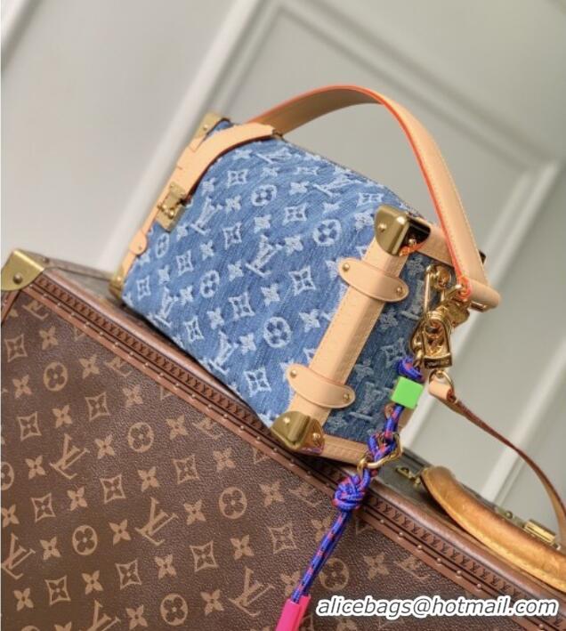 Modern Classic Louis Vuitton Side Trunk MM Bag in Monogram Denim GOTS Blue M27450 2026