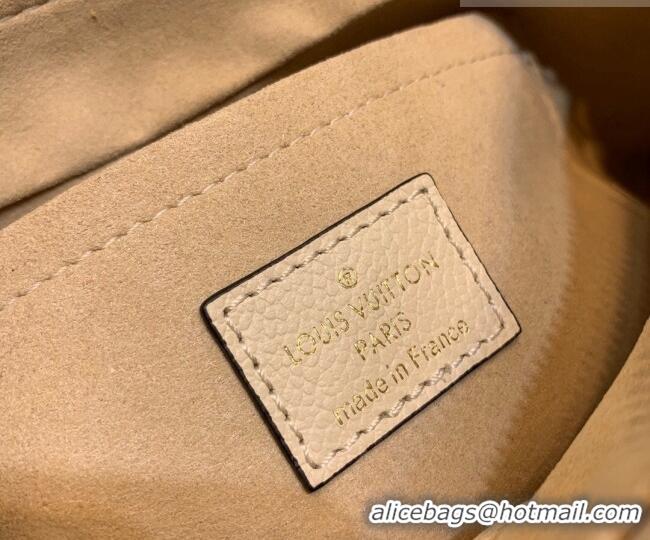 Low Cost Louis Vuitton Bagatelle BB Mini Hobo bag in Oversized Monogram Leather M46099 Cream White 2026