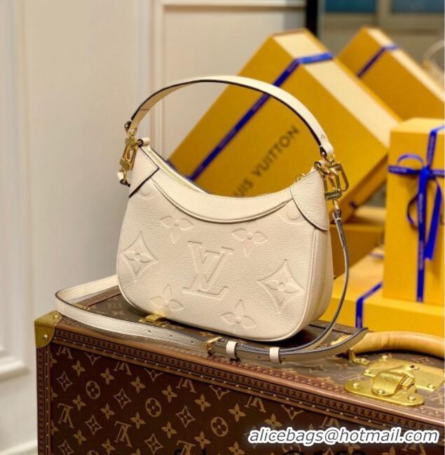 Low Cost Louis Vuitton Bagatelle BB Mini Hobo bag in Oversized Monogram Leather M46099 Cream White 2026