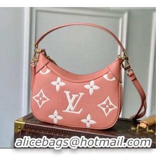 Top Grade Louis Vuitton Bagatelle BB Mini Hobo bag in Oversized Monogram Leather M46112 Pink/Beige 2026
