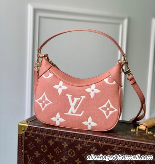 Top Grade Louis Vuitton Bagatelle BB Mini Hobo bag in Oversized Monogram Leather M46112 Pink/Beige 2026