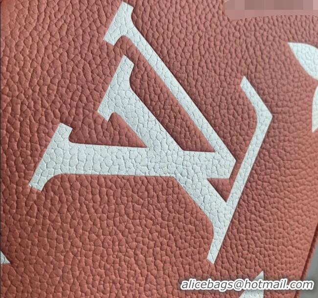 Top Grade Louis Vuitton Bagatelle BB Mini Hobo bag in Oversized Monogram Leather M46112 Pink/Beige 2026