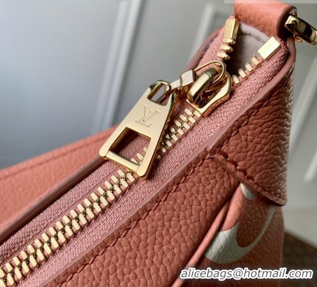 Top Grade Louis Vuitton Bagatelle BB Mini Hobo bag in Oversized Monogram Leather M46112 Pink/Beige 2026