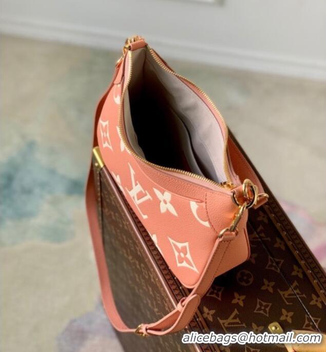 Top Grade Louis Vuitton Bagatelle BB Mini Hobo bag in Oversized Monogram Leather M46112 Pink/Beige 2026