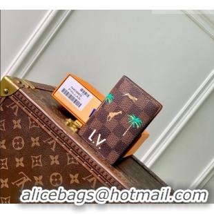 Famous Brand Louis Vuitton Pocket Organizer Wallet x The Darjeeling Limited in Brown Damier Heritage Canvas 2026 N40869