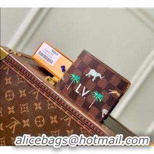 New Cheap Louis Vuitton Multiple Wallet x The Darjeeling Limited in Brown Damier Heritage Canvas N40870 2026