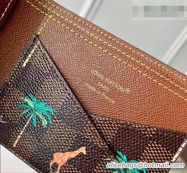 New Cheap Louis Vuitton Multiple Wallet x The Darjeeling Limited in Brown Damier Heritage Canvas N40870 2026