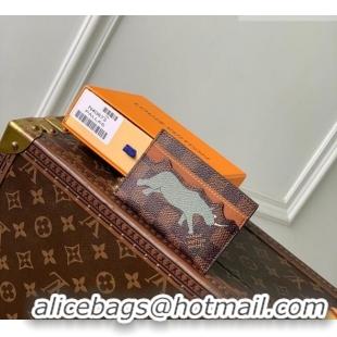 Cheapest Louis Vuitton Double Card Holder x The Darjeeling Limited in Brown Damier Heritage Canvas N40873 2026