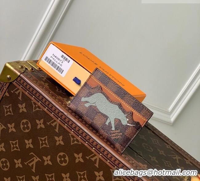 Cheapest Louis Vuitton Double Card Holder x The Darjeeling Limited in Brown Damier Heritage Canvas N40873 2026