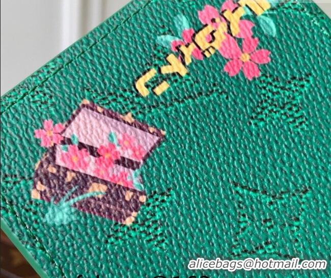 Buy Discount Louis Vuitton Slender Wallet in Printed Monogram Heritage Canvas M15326 Green 2026