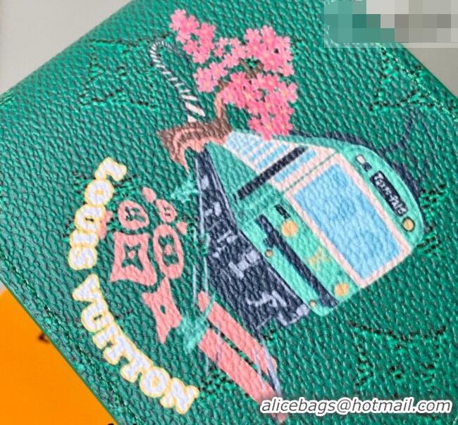 Buy Discount Louis Vuitton Slender Wallet in Printed Monogram Heritage Canvas M15326 Green 2026