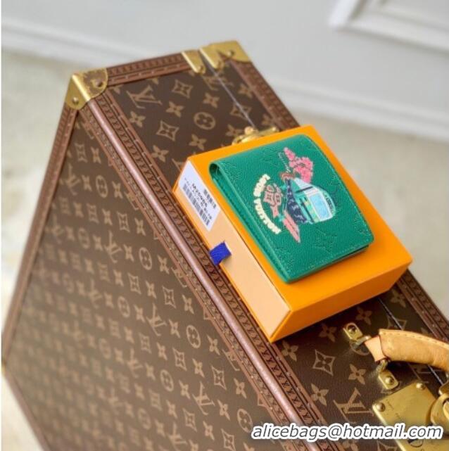 Buy Discount Louis Vuitton Slender Wallet in Printed Monogram Heritage Canvas M15326 Green 2026