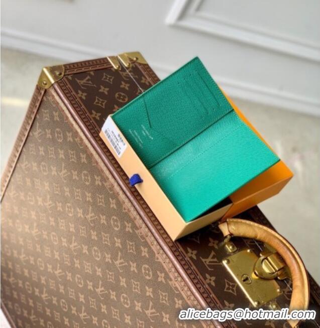Promotional Louis Vuitton Passport Cover in Printed Monogram Heritage Canvas M25986 Green 2026