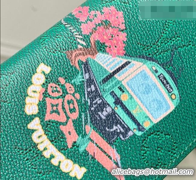 Promotional Louis Vuitton Passport Cover in Printed Monogram Heritage Canvas M25986 Green 2026