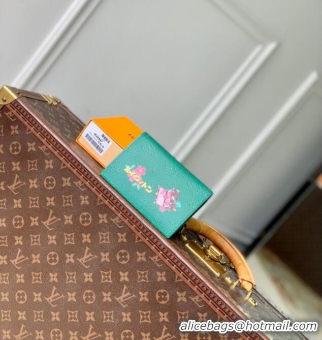 Promotional Louis Vuitton Passport Cover in Printed Monogram Heritage Canvas M25986 Green 2026