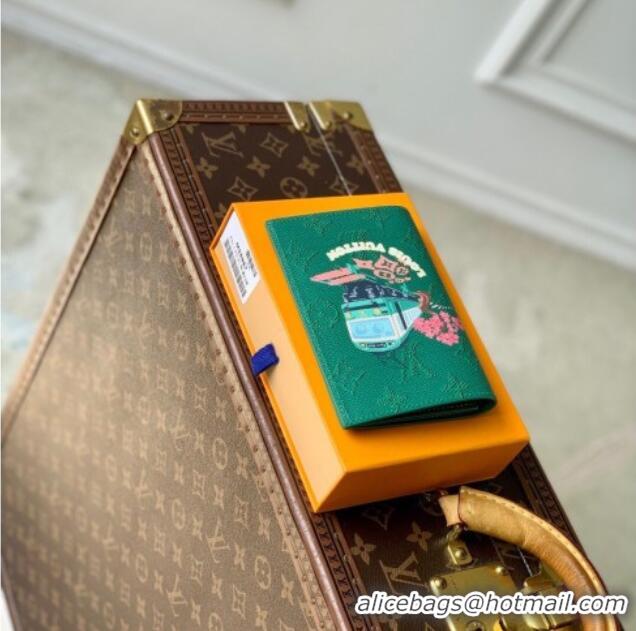 Promotional Louis Vuitton Passport Cover in Printed Monogram Heritage Canvas M25986 Green 2026