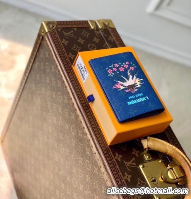 Inexpensive Louis Vuitton Passport Cover in Printed Monogram Heritage Canvas M25986 Blue 2026