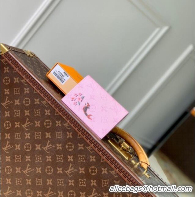 Best Discount Louis Vuitton Passport Cover in Printed Monogram Heritage Canvas M25986 Pink 2026