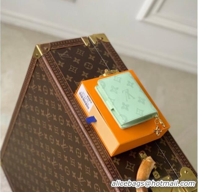 Top Grade Louis Vuitton LV Charms Pocket Wallet in Monogram Origine Canvas Asnières Green M27679 2026