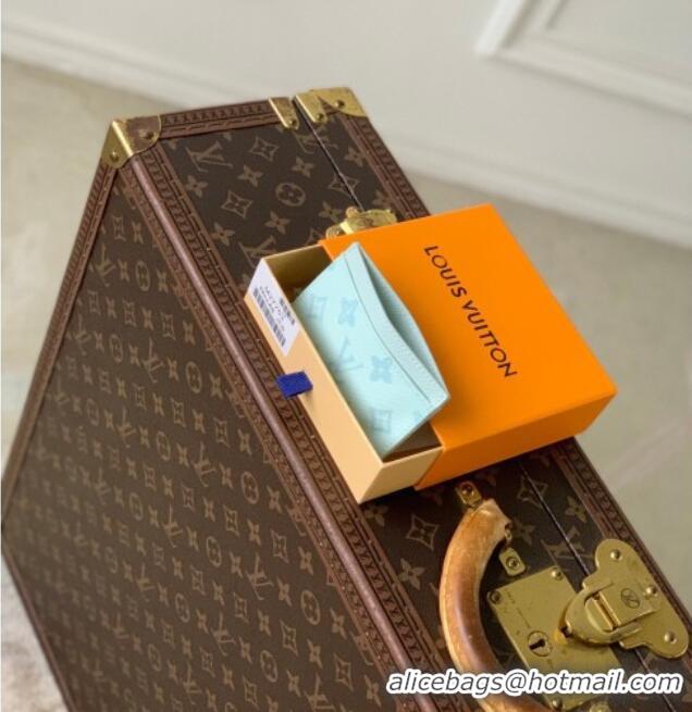 Promotional Louis Vuitton Card Holder in Monogram Origine Canvas Blue Courrier M27753 2026