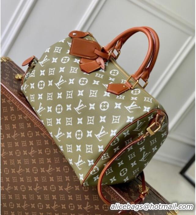 Grade Quality Louis Vuitton Speedy P9 Bandoulière 40 Bag in Calf Leather Green Sencha M15244 2026